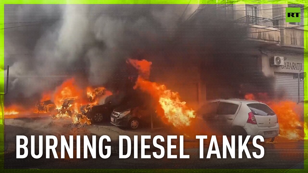 Dozens of cars burn in massive Beirut fire