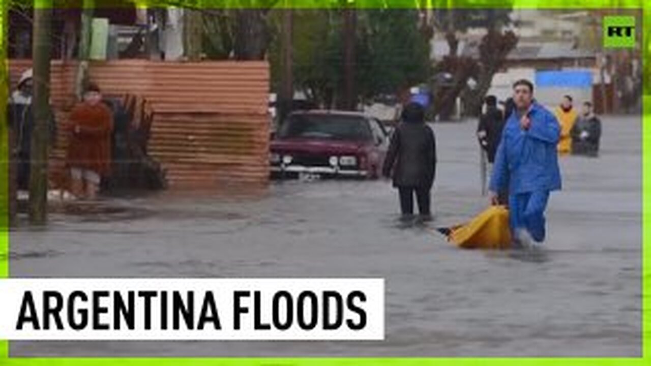 Heavy rainfall turns streets into rivers in Argentine city