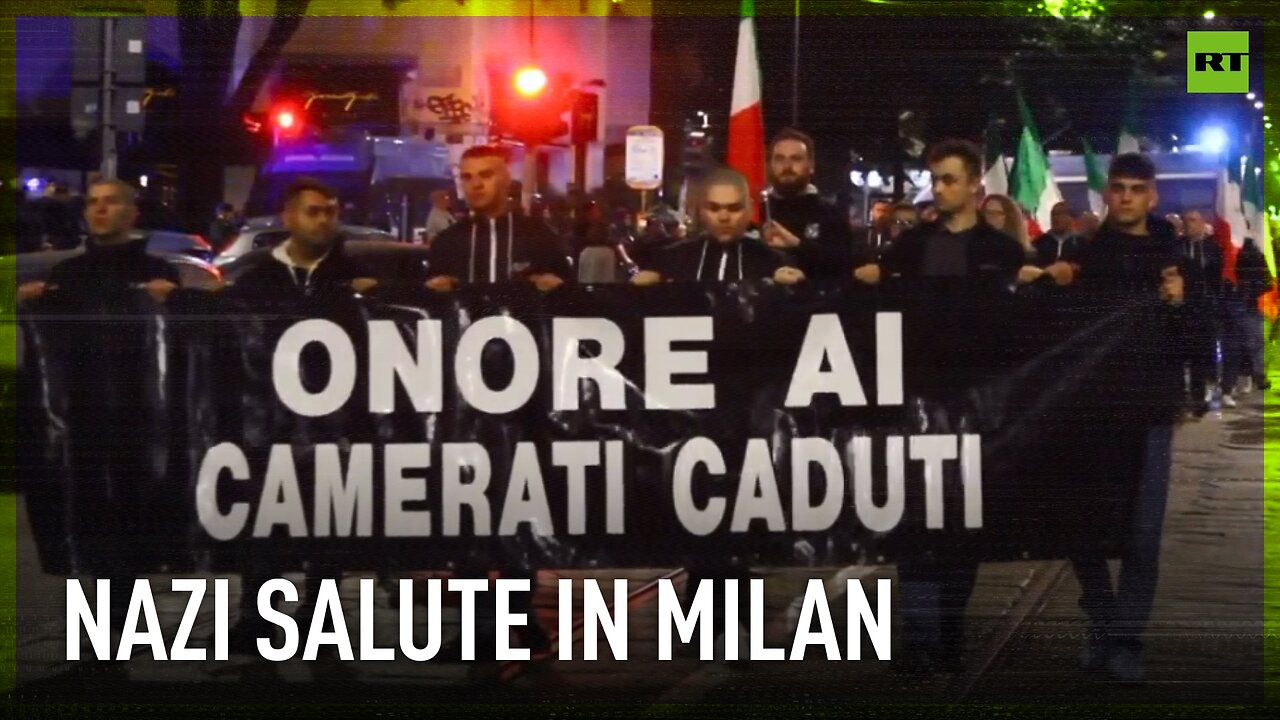 Nazi salutes made during demonstration honoring Sergio Ramelli in Milan