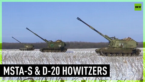 Russia’s Msta-S, D-20 howitzers on firing mission