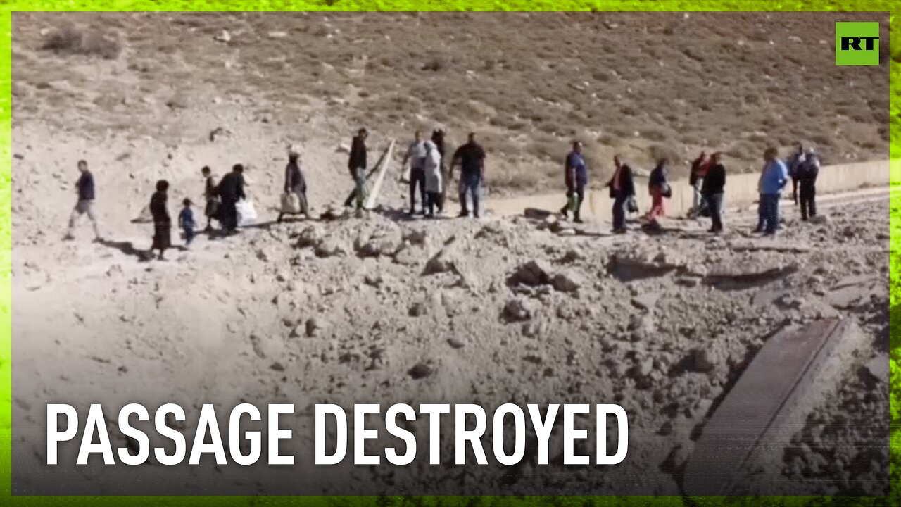 Israeli airstrikes create massive craters, blocking Lebanese highway at key Syrian crossing
