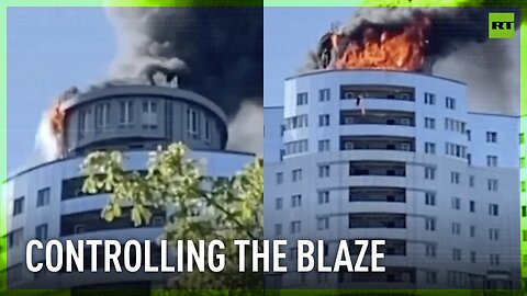 Residential block on fire in Russia’s Kaliningrad