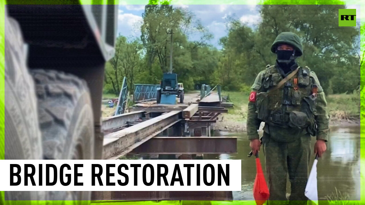 Russian military restores road bridge in Kharkov Region