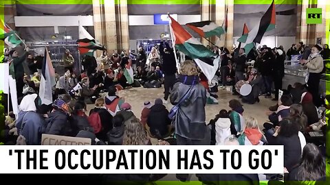 Amsterdam Central Station occupied by pro-Gaza sit-in protest