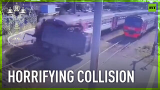 Сommuter train and truck collide in Russia