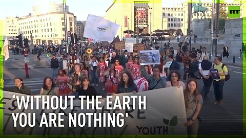 Hundreds join climate protest in Brussels ahead of UN climate summit