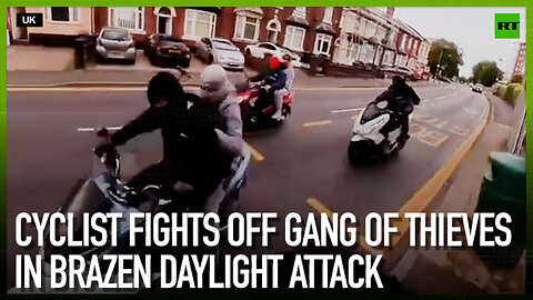 Cyclist fights off gang of thieves in brazen daylight attack