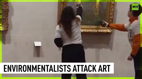 Crazy climate activists throw soup at Monet painting