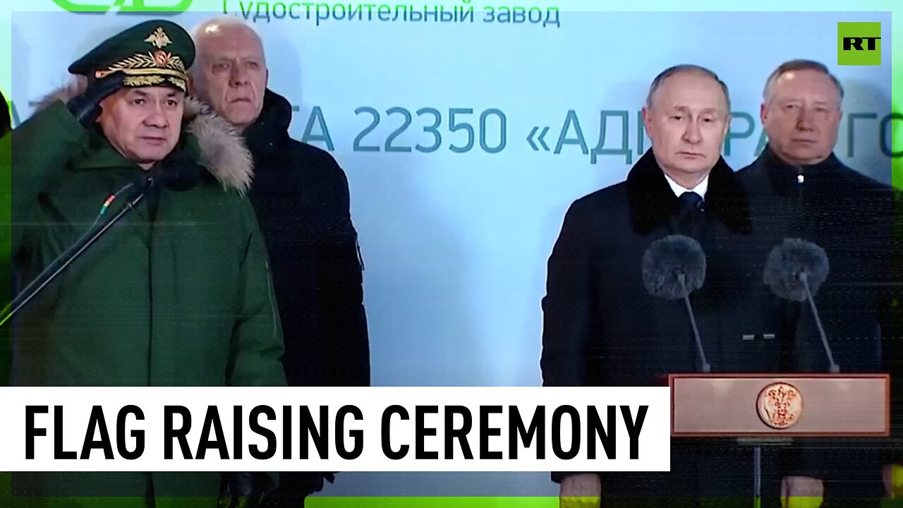 Putin takes part in flag raising ceremony for Russian Navy ships