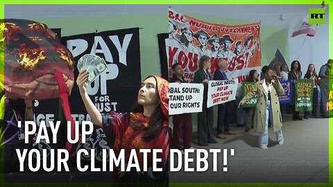 Activists at COP29 stage performance to demand climate finance from Global North