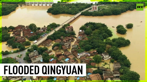 Gargantuan scale of Guangdong flooding captured by drone