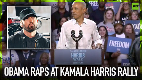 Obama raps at Kamala Harris rally