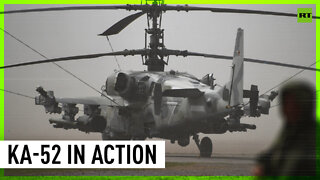 Russian MoD releases footage of Ukrainian military positions being destroyed by Ka-52 helicopter