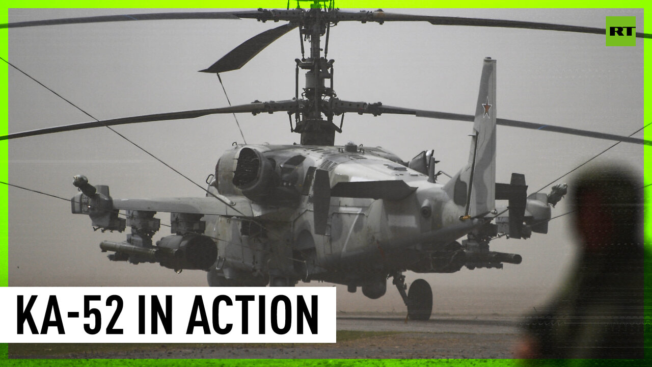 Russian MoD releases footage of Ukrainian military positions being destroyed by Ka-52 helicopter