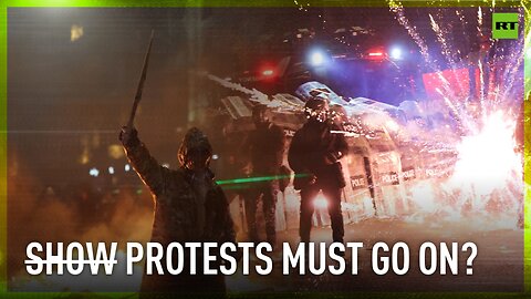 Demonstrators shoot fireworks at Georgian police, officers respond with tear gas