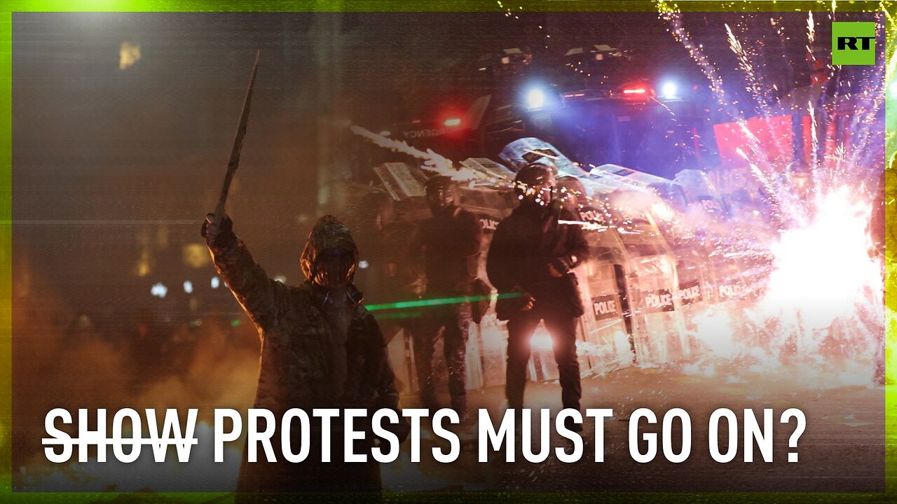 Demonstrators shoot fireworks at Georgian police, officers respond with tear gas