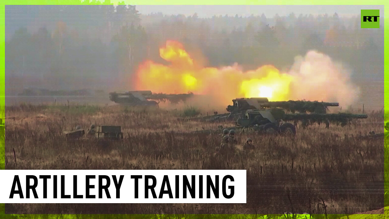 Military training exercise of Russian artillery units in Belarus