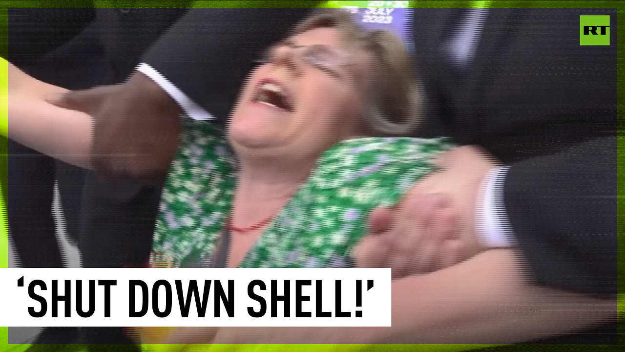 ‘Go to hell, Shell!’ Climate activists attempt to disrupt oil giant’s annual meeting