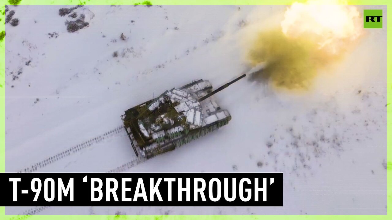 Shooting drills of the newest T-90M ‘Breakthrough’ tank caught on drone footage