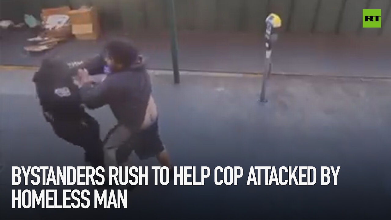 Bystanders rush to help female cop attacked by homeless man