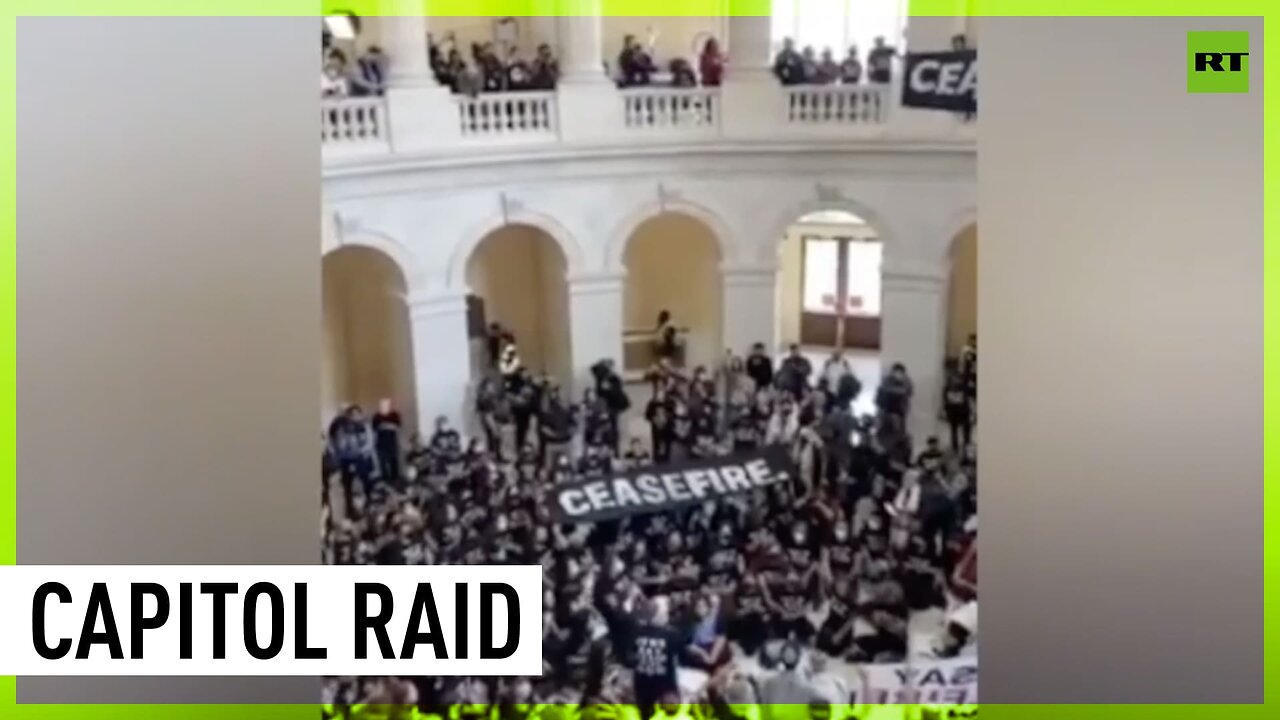 Pro-Palestine demonstrators storm the US Capitol, demanding ceasefire in Gaza