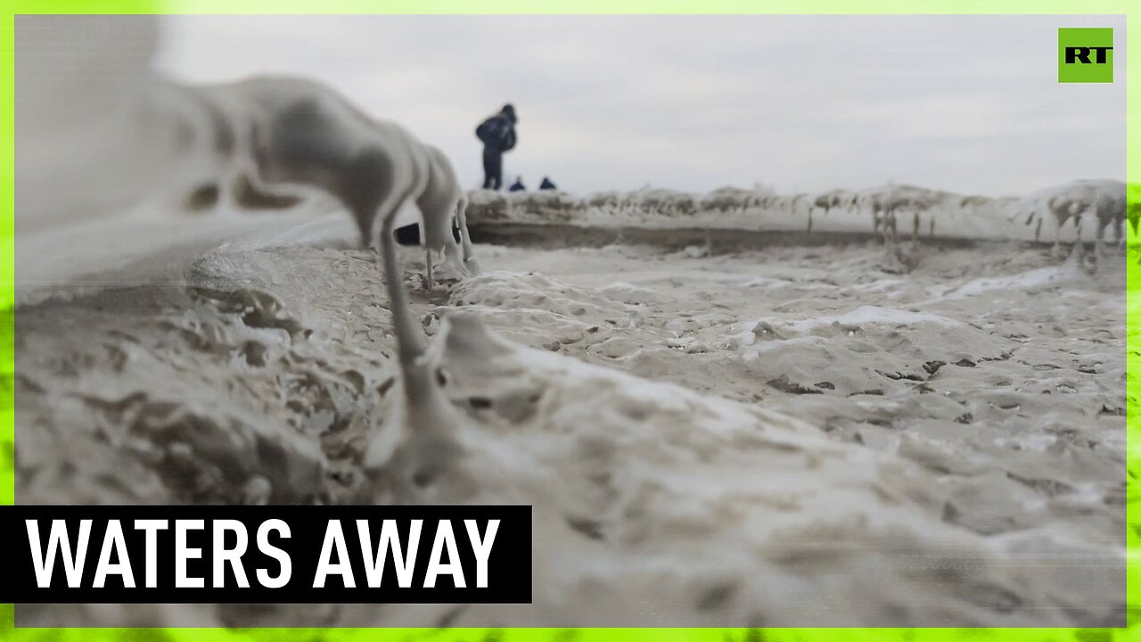 Winds push back the waters of Taganrog Bay