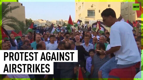 Jordanians protest Israeli airstrikes on Gaza