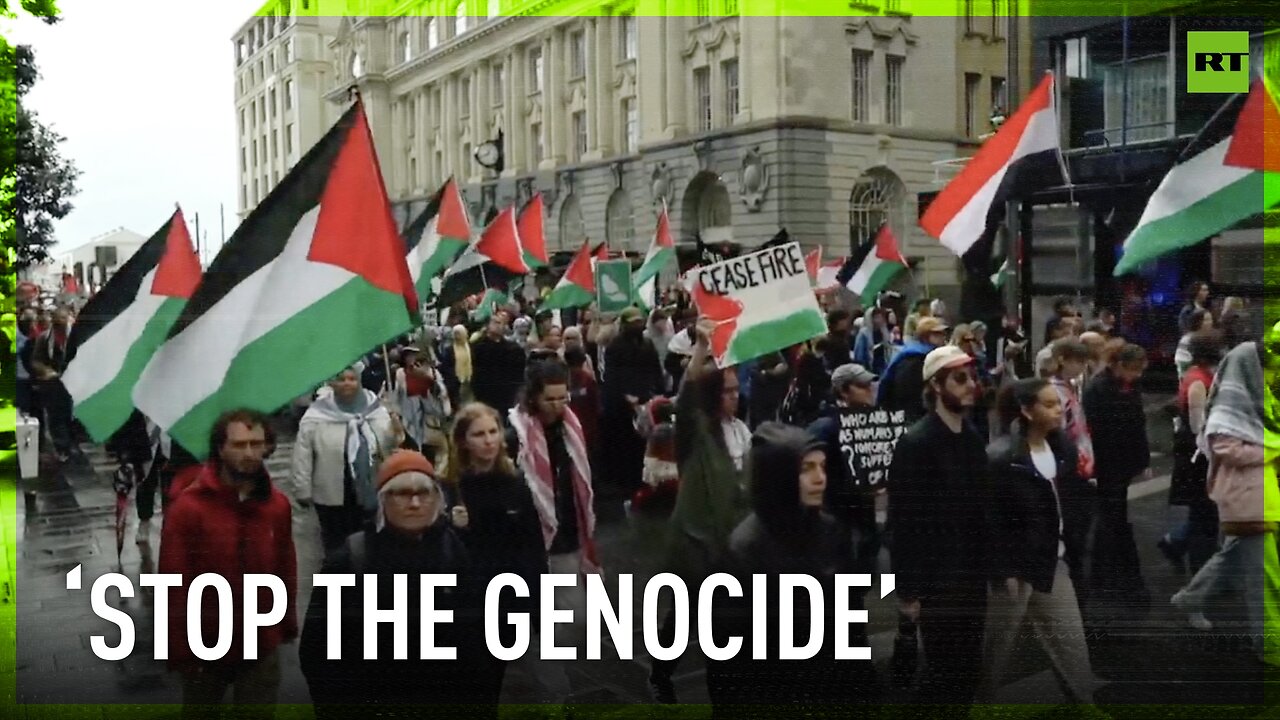 Palestine supporters rally in Auckland ahead of conflict anniversary