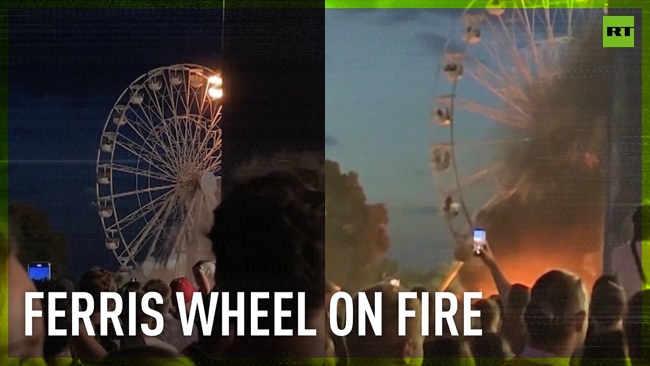 Ferris wheel catches fire at music festival near German city