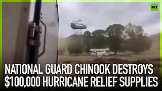 National Guard Chinook destroys $100,000 hurricane relief supplie