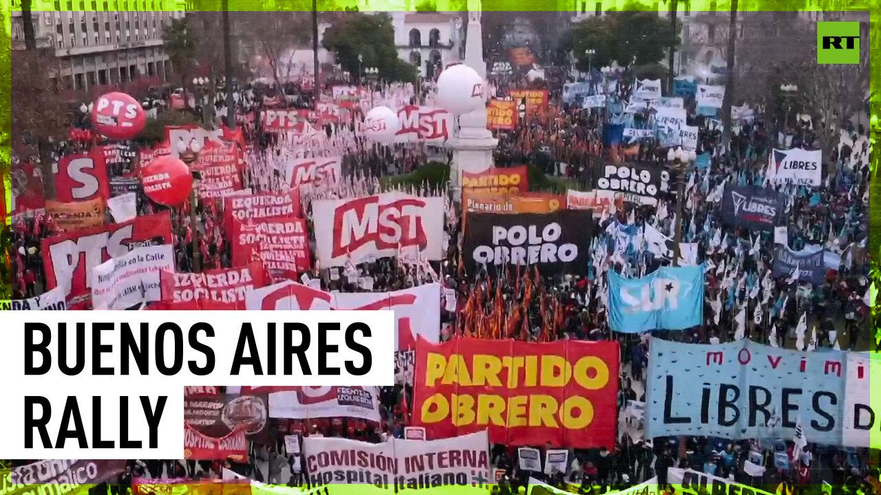 Scuffles erupt at Independence Day protest against IMF and Argentinian government in Buenos Aires