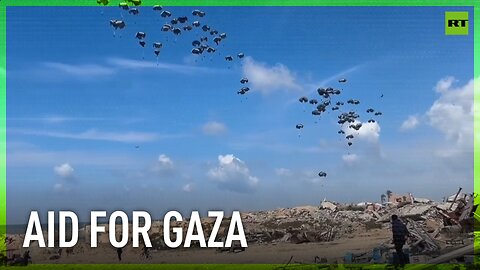 Humanitarian aid airdropped for Gazans desperate for food