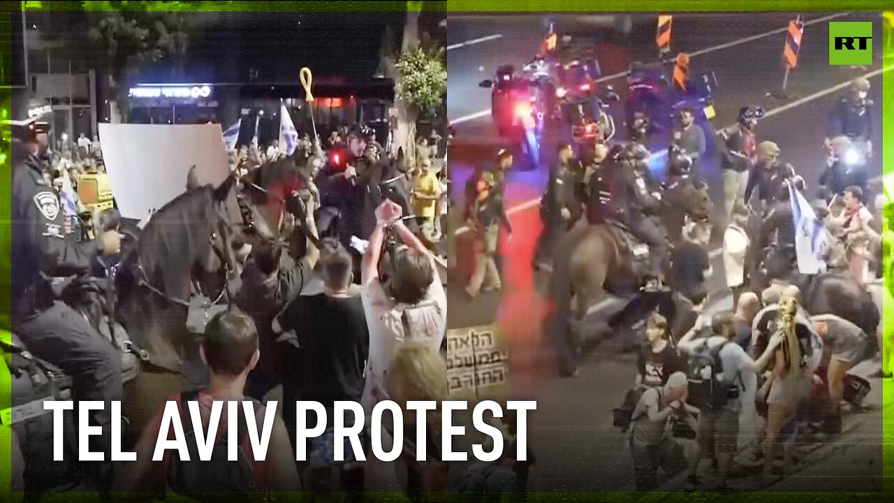 Scuffles erupt at Tel Aviv rally between police and protesters demanding a hostage deal