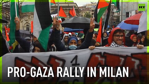 Hundreds protest in Milan demanding ceasefire in Gaza and Lebanon