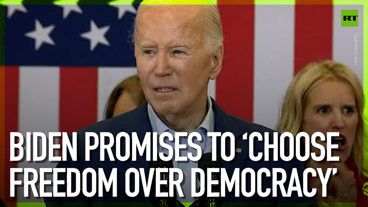 Biden promises to ‘choose freedom over democracy’