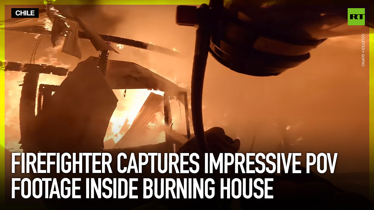 Firefighter captures impressive POV footage inside burning house