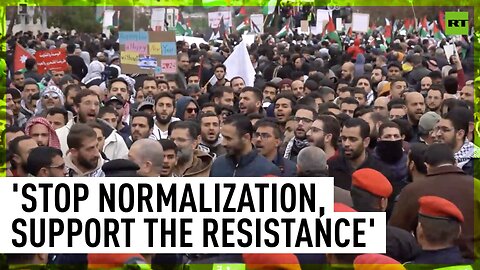 Tensions at massive pro-Palestinian rally in Jordan