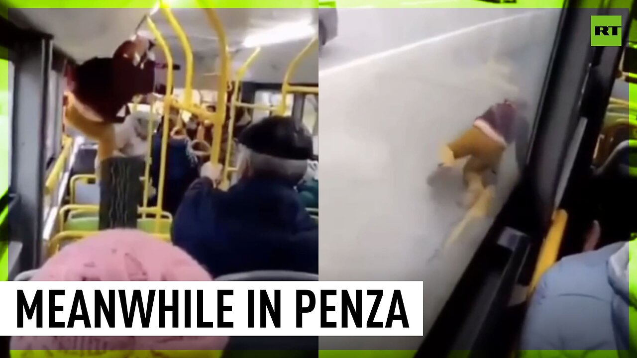 I'm outta here | Russian woman jumps out of bus window