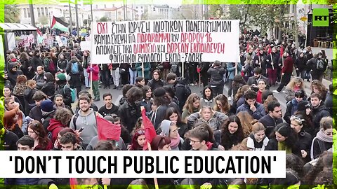 Students clash with Athens police over privatization of education