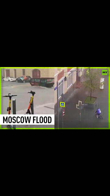 Heavy rain turns Moscow into Venice