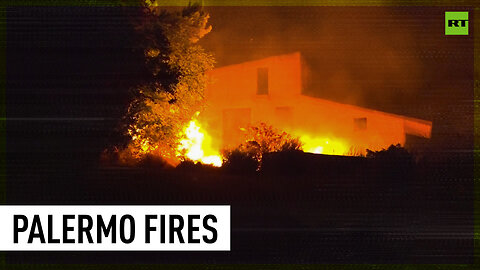 Rampant wildfires surround Italian villas