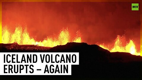 Breathtaking danger | Sylingarfell volcano sends lava and heavy smoke into the air