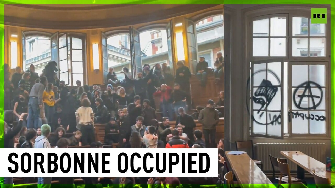 Sorbonne students barricade themselves in university protesting presidential elections