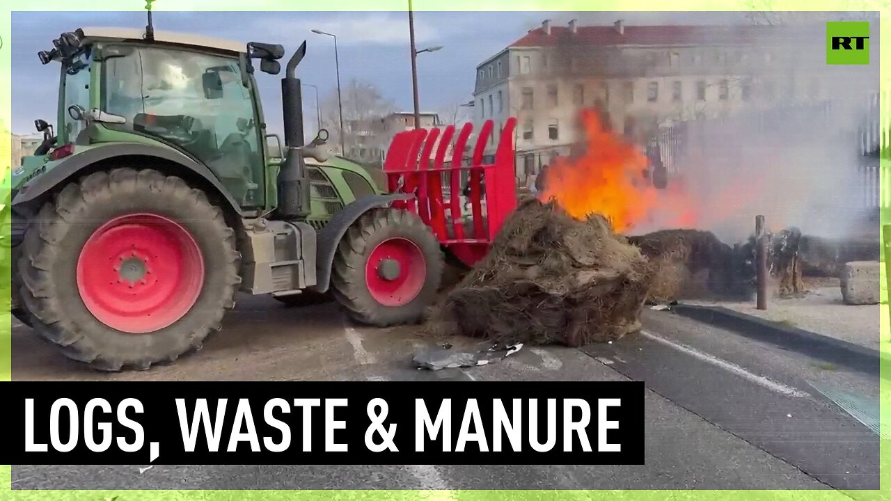 French farmers break into supermarket, dump waste and manure in protest