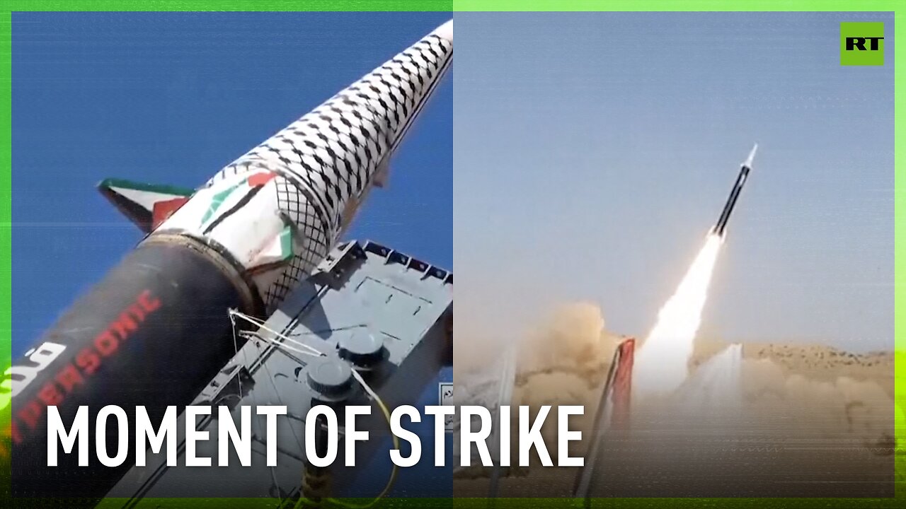 Moment of missile launch at Israel - Houthis