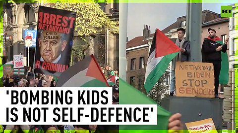 ‘It’s inhumane’ | Thousands march in Brussels against bombardment of Gaza