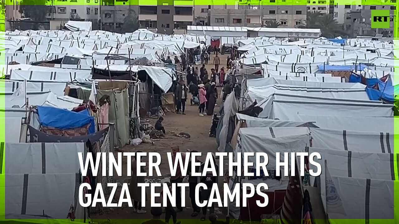 Winter weather hits Gaza tent camps