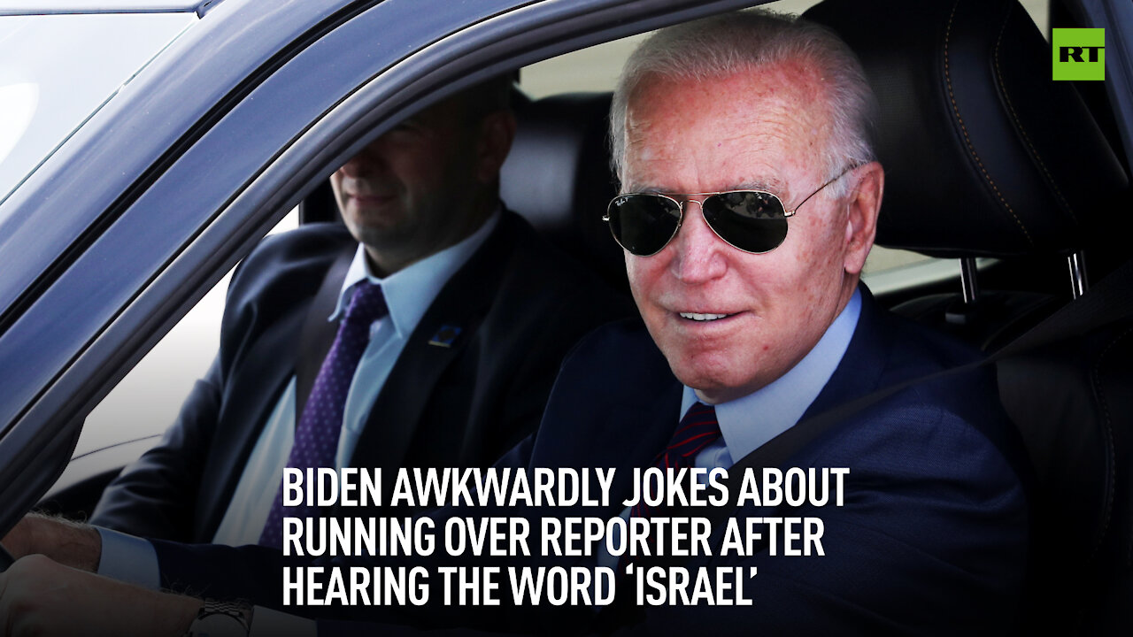 Biden awkwardly jokes about running over reporter after hearing the word 'Israel'