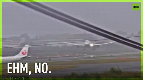 Planes abort landing at Fukuoka Airport as Typhoon Shanshan strikes Japan