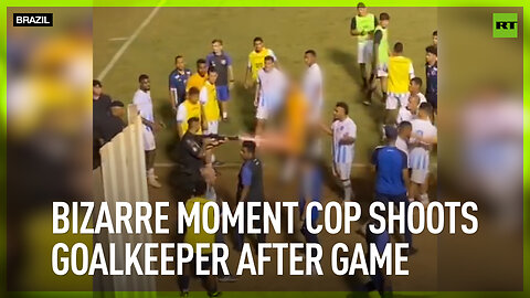 Bizarre moment cop shoots goalkeeper after game